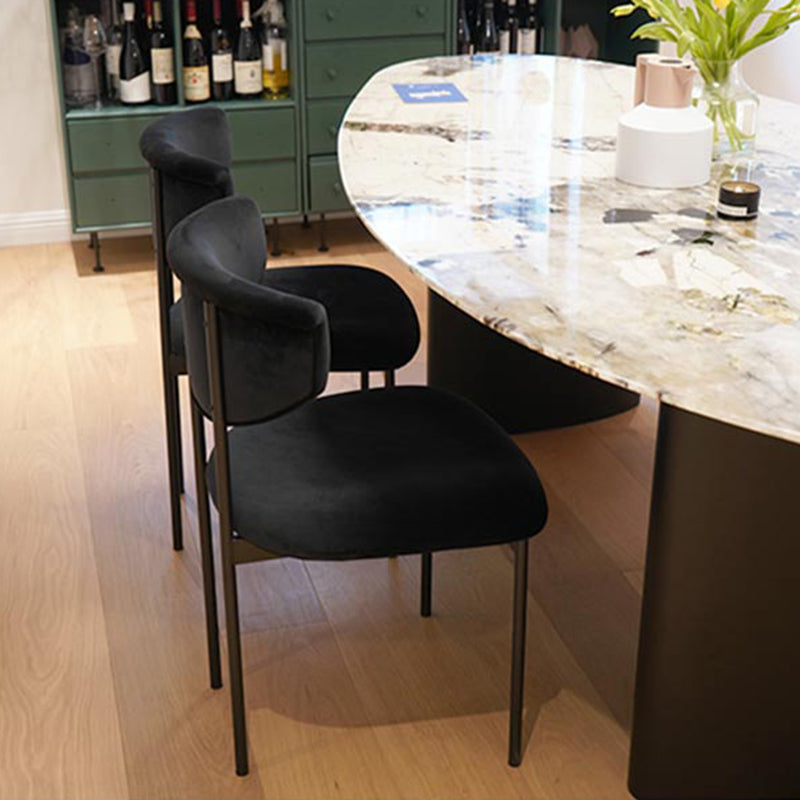 Modern Home Dining Side Chair Open Back Armless Dining Chairs with Metal Legs Clearhalo ' kitchen&dining_furn' 'Dining Chairs' 'Dining Tables & Seating' 'dining_chair' 'furn' 'furn_dining_chair' 'Furniture' 'furniture_dining_chair' 'Kitchen & Dining Furniture' 'kitchen' 4139935