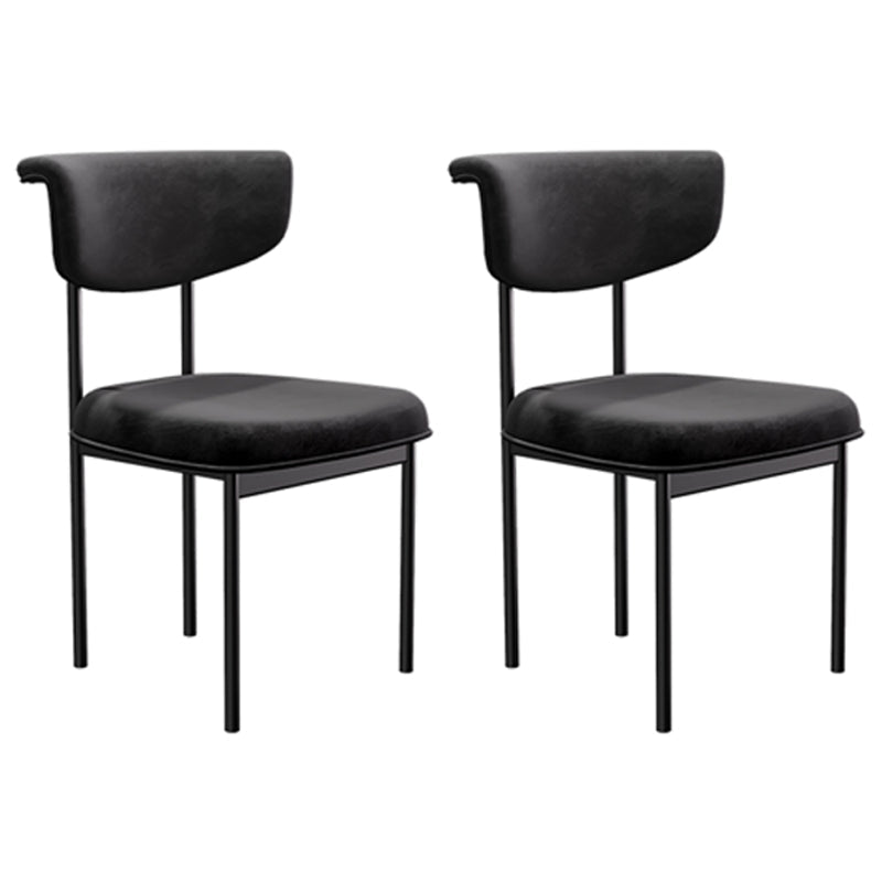 Modern Home Dining Side Chair Open Back Armless Dining Chairs with Metal Legs Black 2 Piece Set Clearhalo ' kitchen&dining_furn' 'Dining Chairs' 'Dining Tables & Seating' 'dining_chair' 'furn' 'furn_dining_chair' 'Furniture' 'furniture_dining_chair' 'Kitchen & Dining Furniture' 'kitchen' 4139938