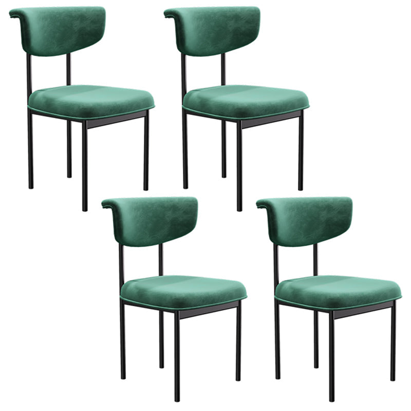 Modern Home Dining Side Chair Open Back Armless Dining Chairs with Metal Legs Green 4 Piece Set Clearhalo ' kitchen&dining_furn' 'Dining Chairs' 'Dining Tables & Seating' 'dining_chair' 'furn' 'furn_dining_chair' 'Furniture' 'furniture_dining_chair' 'Kitchen & Dining Furniture' 'kitchen' 4139939