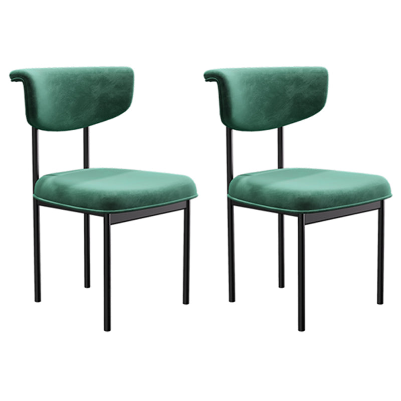 Modern Home Dining Side Chair Open Back Armless Dining Chairs with Metal Legs Green 2 Piece Set Clearhalo ' kitchen&dining_furn' 'Dining Chairs' 'Dining Tables & Seating' 'dining_chair' 'furn' 'furn_dining_chair' 'Furniture' 'furniture_dining_chair' 'Kitchen & Dining Furniture' 'kitchen' 4139941