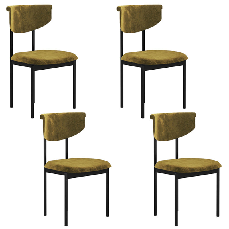 Modern Home Dining Side Chair Open Back Armless Dining Chairs with Metal Legs Pea Green 4 Piece Set Clearhalo ' kitchen&dining_furn' 'Dining Chairs' 'Dining Tables & Seating' 'dining_chair' 'furn' 'furn_dining_chair' 'Furniture' 'furniture_dining_chair' 'Kitchen & Dining Furniture' 'kitchen' 4139942