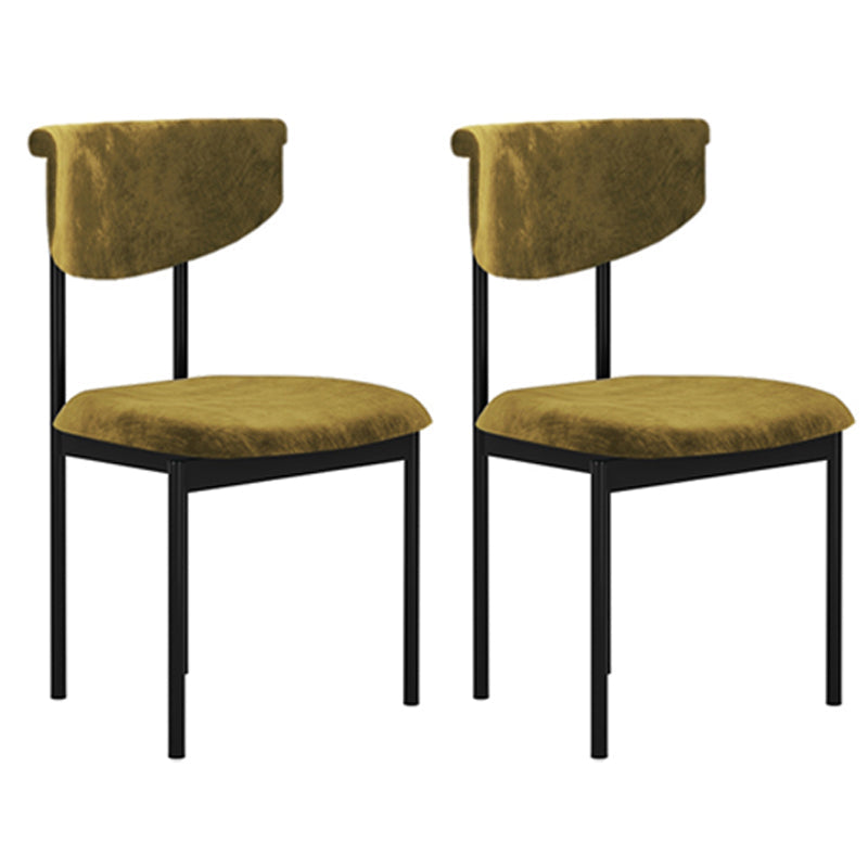 Modern Home Dining Side Chair Open Back Armless Dining Chairs with Metal Legs Pea Green 2 Piece Set Clearhalo ' kitchen&dining_furn' 'Dining Chairs' 'Dining Tables & Seating' 'dining_chair' 'furn' 'furn_dining_chair' 'Furniture' 'furniture_dining_chair' 'Kitchen & Dining Furniture' 'kitchen' 4139944