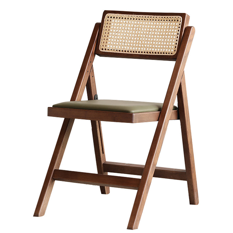 Industrial Wood Home Dining Chair Cane Back Armless Open Back Single Dining Side Chair Walnut Clearhalo ' kitchen&dining_furn' 'Dining Chairs' 'Dining Tables & Seating' 'dining_chair' 'furn' 'furn_dining_chair' 'Furniture' 'furniture_dining_chair' 'Kitchen & Dining Furniture' 'kitchen' 4139947