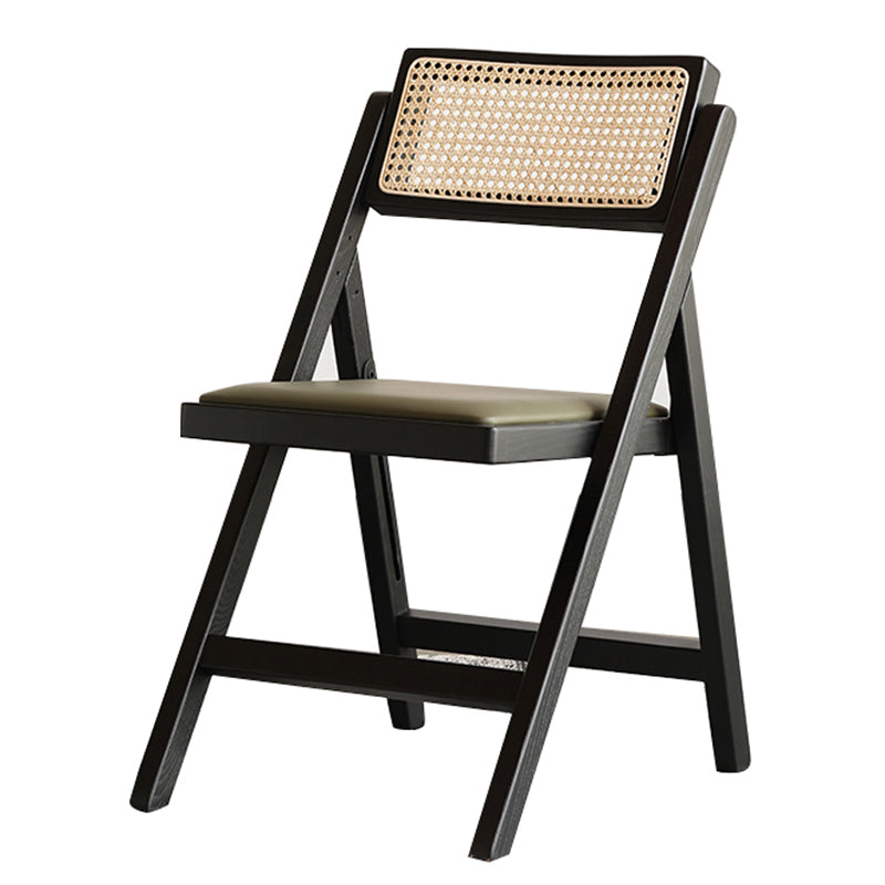 Industrial Wood Home Dining Chair Cane Back Armless Open Back Single Dining Side Chair Black Clearhalo ' kitchen&dining_furn' 'Dining Chairs' 'Dining Tables & Seating' 'dining_chair' 'furn' 'furn_dining_chair' 'Furniture' 'furniture_dining_chair' 'Kitchen & Dining Furniture' 'kitchen' 4139956