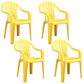 Modern Plastic Dining Arm Chairs Home Stackable Windsor Dining Armchair Lemon Yellow 4 Piece Set Clearhalo ' kitchen&dining_furn' 'Dining Chairs' 'Dining Tables & Seating' 'dining_chair' 'furn' 'furn_dining_chair' 'Furniture' 'furniture_dining_chair' 'Kitchen & Dining Furniture' 'kitchen' 4139963
