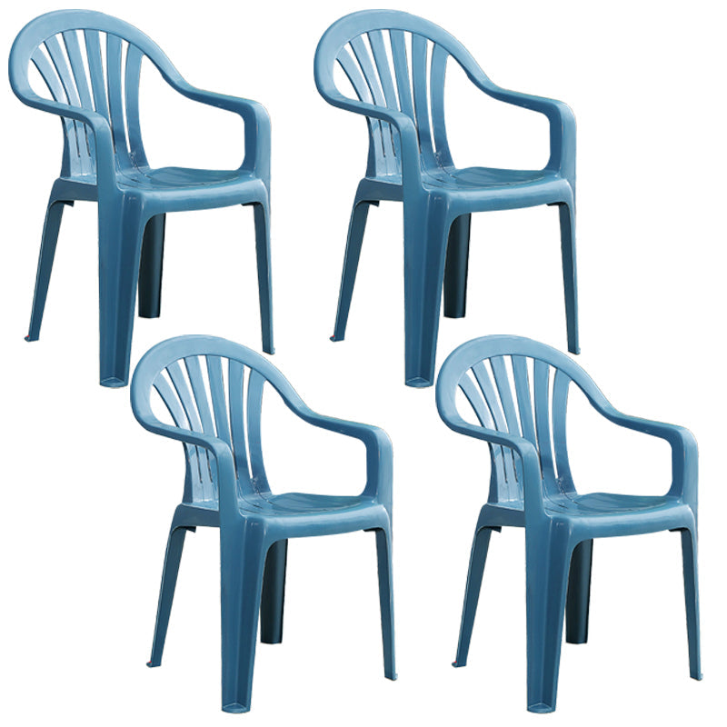 Modern Plastic Dining Arm Chairs Home Stackable Windsor Dining Armchair Peacock Blue 4 Piece Set Clearhalo ' kitchen&dining_furn' 'Dining Chairs' 'Dining Tables & Seating' 'dining_chair' 'furn' 'furn_dining_chair' 'Furniture' 'furniture_dining_chair' 'Kitchen & Dining Furniture' 'kitchen' 4139966