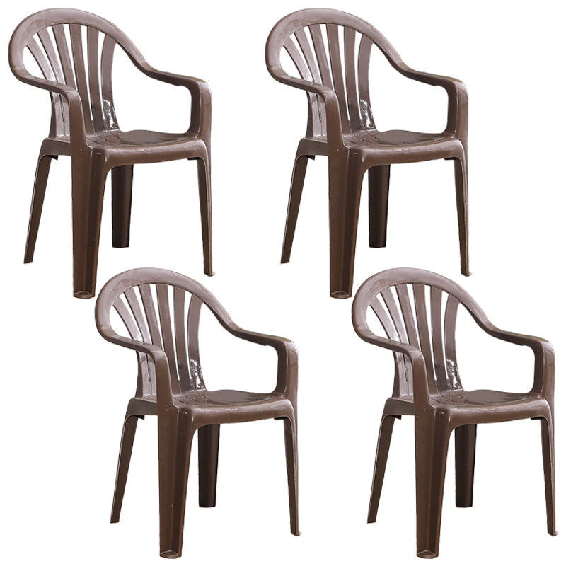 Modern Plastic Dining Arm Chairs Home Stackable Windsor Dining Armchair Coffee 4 Piece Set Clearhalo ' kitchen&dining_furn' 'Dining Chairs' 'Dining Tables & Seating' 'dining_chair' 'furn' 'furn_dining_chair' 'Furniture' 'furniture_dining_chair' 'Kitchen & Dining Furniture' 'kitchen' 4139971
