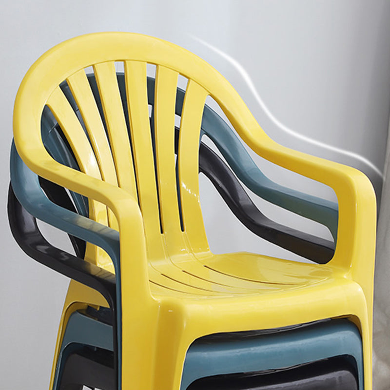 Modern Plastic Dining Arm Chairs Home Stackable Windsor Dining Armchair Clearhalo ' kitchen&dining_furn' 'Dining Chairs' 'Dining Tables & Seating' 'dining_chair' 'furn' 'furn_dining_chair' 'Furniture' 'furniture_dining_chair' 'Kitchen & Dining Furniture' 'kitchen' 4139973