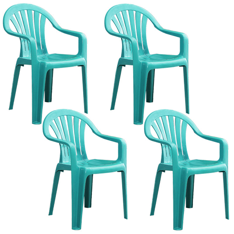 Modern Plastic Dining Arm Chairs Home Stackable Windsor Dining Armchair Green 4 Piece Set Clearhalo ' kitchen&dining_furn' 'Dining Chairs' 'Dining Tables & Seating' 'dining_chair' 'furn' 'furn_dining_chair' 'Furniture' 'furniture_dining_chair' 'Kitchen & Dining Furniture' 'kitchen' 4139974