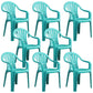 Modern Plastic Dining Arm Chairs Home Stackable Windsor Dining Armchair Green 8 Piece Set Clearhalo ' kitchen&dining_furn' 'Dining Chairs' 'Dining Tables & Seating' 'dining_chair' 'furn' 'furn_dining_chair' 'Furniture' 'furniture_dining_chair' 'Kitchen & Dining Furniture' 'kitchen' 4139976