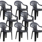 Modern Plastic Dining Arm Chairs Home Stackable Windsor Dining Armchair Black 8 Piece Set Clearhalo ' kitchen&dining_furn' 'Dining Chairs' 'Dining Tables & Seating' 'dining_chair' 'furn' 'furn_dining_chair' 'Furniture' 'furniture_dining_chair' 'Kitchen & Dining Furniture' 'kitchen' 4139980