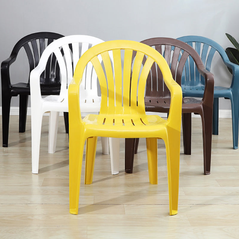 Modern Plastic Dining Arm Chairs Home Stackable Windsor Dining Armchair Clearhalo ' kitchen&dining_furn' 'Dining Chairs' 'Dining Tables & Seating' 'dining_chair' 'furn' 'furn_dining_chair' 'Furniture' 'furniture_dining_chair' 'Kitchen & Dining Furniture' 'kitchen' 4139982