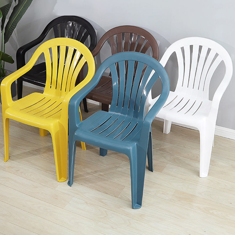 Modern Plastic Dining Arm Chairs Home Stackable Windsor Dining Armchair Clearhalo ' kitchen&dining_furn' 'Dining Chairs' 'Dining Tables & Seating' 'dining_chair' 'furn' 'furn_dining_chair' 'Furniture' 'furniture_dining_chair' 'Kitchen & Dining Furniture' 'kitchen' 4139983