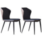 Industrial Style Wingback Parsons Chairs Leather Dining Armless Chairs (Set of 2) Blue Clearhalo ' kitchen&dining_furn' 'Dining Chairs' 'Dining Tables & Seating' 'dining_chair' 'furn' 'furn_dining_chair' 'Furniture' 'furniture_dining_chair' 'Kitchen & Dining Furniture' 'kitchen' 4139987