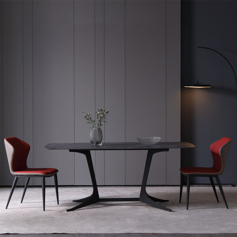 Industrial Style Wingback Parsons Chairs Leather Dining Armless Chairs (Set of 2) Clearhalo ' kitchen&dining_furn' 'Dining Chairs' 'Dining Tables & Seating' 'dining_chair' 'furn' 'furn_dining_chair' 'Furniture' 'furniture_dining_chair' 'Kitchen & Dining Furniture' 'kitchen' 4139988