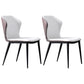 Industrial Style Wingback Parsons Chairs Leather Dining Armless Chairs (Set of 2) White Clearhalo ' kitchen&dining_furn' 'Dining Chairs' 'Dining Tables & Seating' 'dining_chair' 'furn' 'furn_dining_chair' 'Furniture' 'furniture_dining_chair' 'Kitchen & Dining Furniture' 'kitchen' 4139989