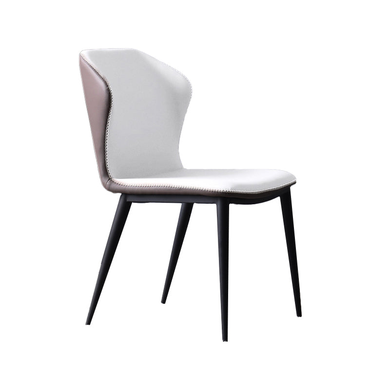 Industrial Style Wingback Parsons Chairs Leather Dining Armless Chairs (Set of 2) Clearhalo ' kitchen&dining_furn' 'Dining Chairs' 'Dining Tables & Seating' 'dining_chair' 'furn' 'furn_dining_chair' 'Furniture' 'furniture_dining_chair' 'Kitchen & Dining Furniture' 'kitchen' 4139993