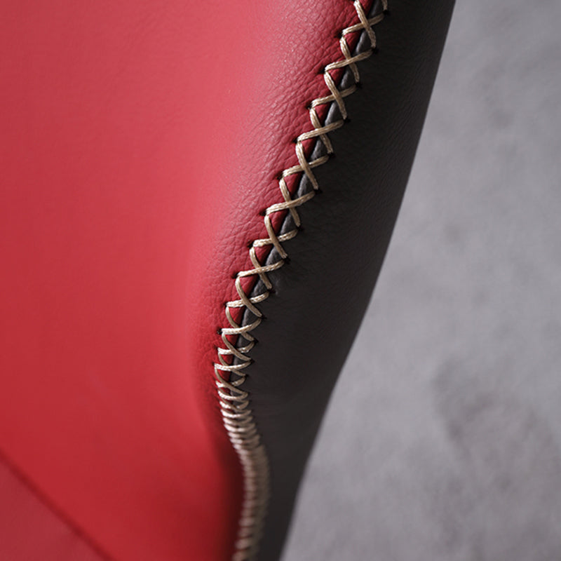 Industrial Style Wingback Parsons Chairs Leather Dining Armless Chairs (Set of 2) Clearhalo ' kitchen&dining_furn' 'Dining Chairs' 'Dining Tables & Seating' 'dining_chair' 'furn' 'furn_dining_chair' 'Furniture' 'furniture_dining_chair' 'Kitchen & Dining Furniture' 'kitchen' 4139994