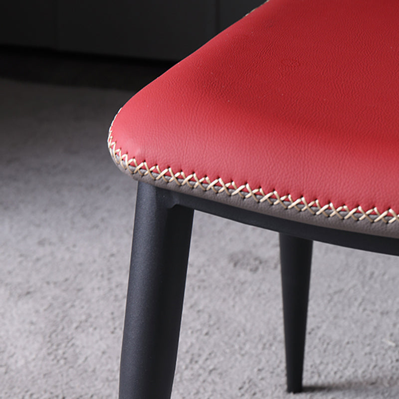 Industrial Style Wingback Parsons Chairs Leather Dining Armless Chairs (Set of 2) Clearhalo ' kitchen&dining_furn' 'Dining Chairs' 'Dining Tables & Seating' 'dining_chair' 'furn' 'furn_dining_chair' 'Furniture' 'furniture_dining_chair' 'Kitchen & Dining Furniture' 'kitchen' 4139996