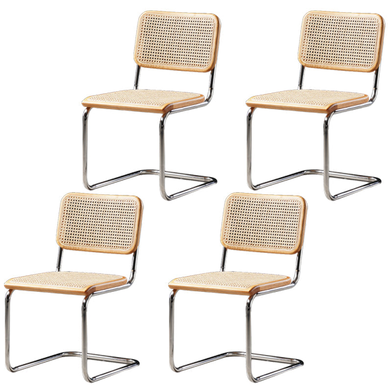 Industrial Style Open Back Dining Side Chair Metal Armless Dining Side Chairs for Home Wood 4 Piece Set Clearhalo ' kitchen&dining_furn' 'Dining Chairs' 'Dining Tables & Seating' 'dining_chair' 'furn' 'furn_dining_chair' 'Furniture' 'furniture_dining_chair' 'Kitchen & Dining Furniture' 'kitchen' 4140002