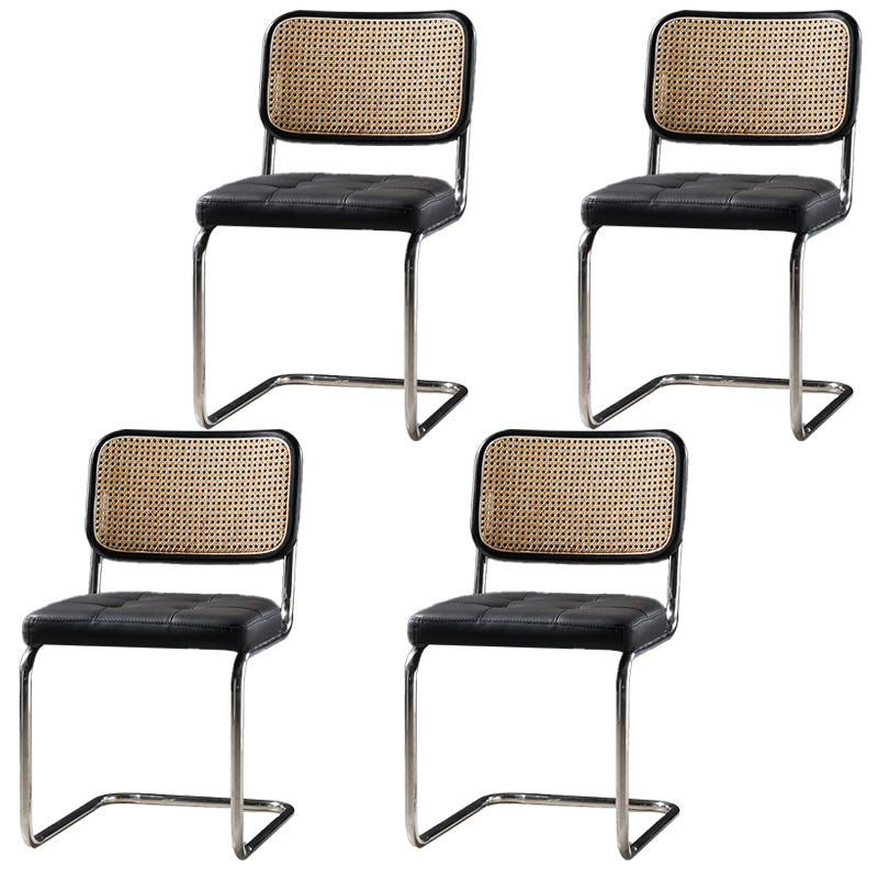 Industrial Style Open Back Dining Side Chair Metal Armless Dining Side Chairs for Home Textured Black 4 Piece Set Clearhalo ' kitchen&dining_furn' 'Dining Chairs' 'Dining Tables & Seating' 'dining_chair' 'furn' 'furn_dining_chair' 'Furniture' 'furniture_dining_chair' 'Kitchen & Dining Furniture' 'kitchen' 4140007