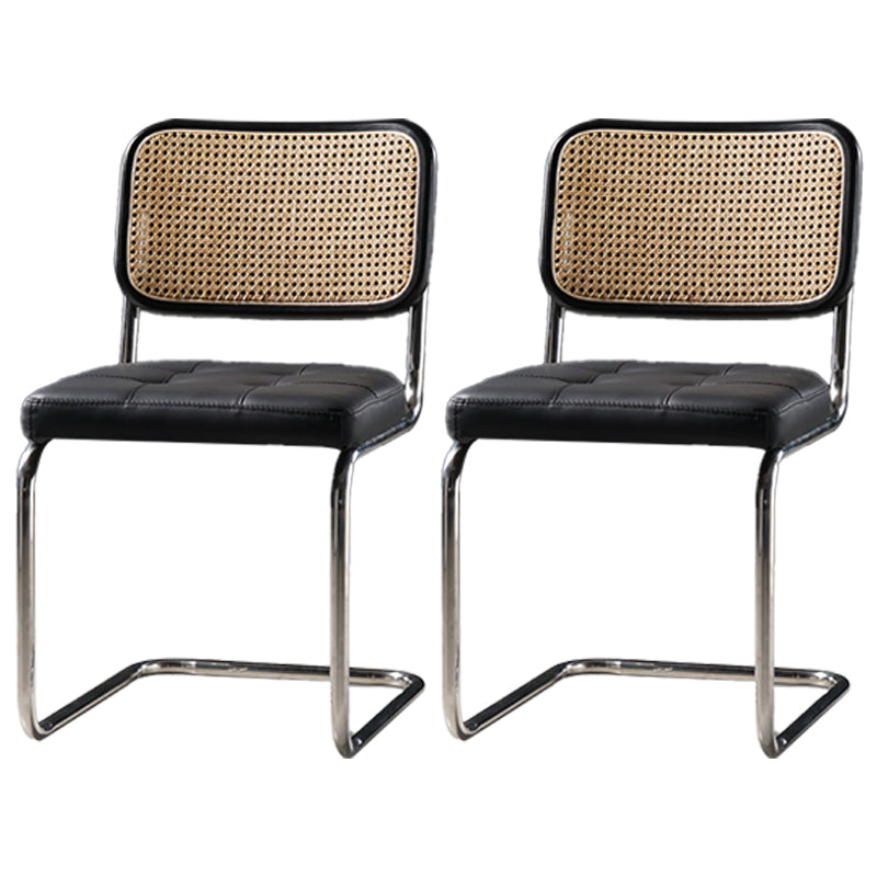 Industrial Style Open Back Dining Side Chair Metal Armless Dining Side Chairs for Home Textured Black 2 Piece Set Clearhalo ' kitchen&dining_furn' 'Dining Chairs' 'Dining Tables & Seating' 'dining_chair' 'furn' 'furn_dining_chair' 'Furniture' 'furniture_dining_chair' 'Kitchen & Dining Furniture' 'kitchen' 4140011