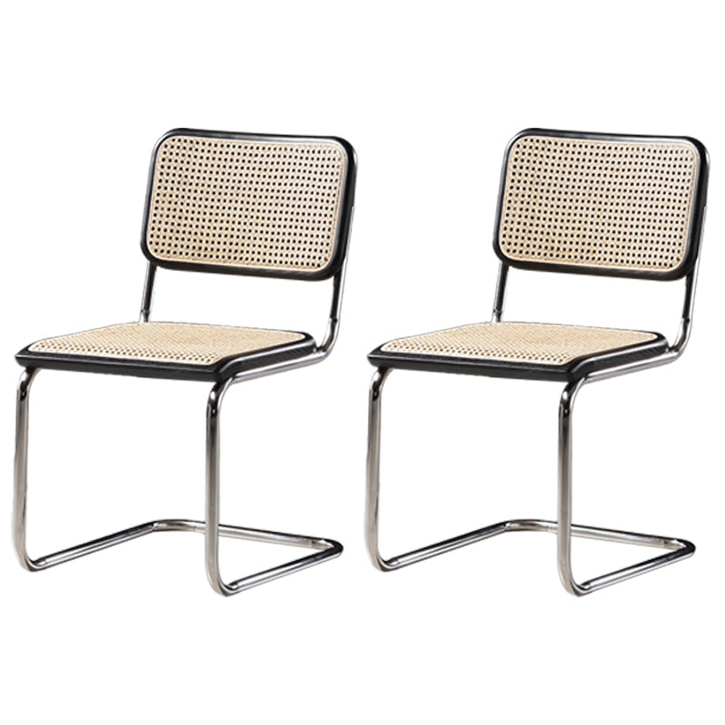 Industrial Style Open Back Dining Side Chair Metal Armless Dining Side Chairs for Home Black 2 Piece Set Clearhalo ' kitchen&dining_furn' 'Dining Chairs' 'Dining Tables & Seating' 'dining_chair' 'furn' 'furn_dining_chair' 'Furniture' 'furniture_dining_chair' 'Kitchen & Dining Furniture' 'kitchen' 4140018