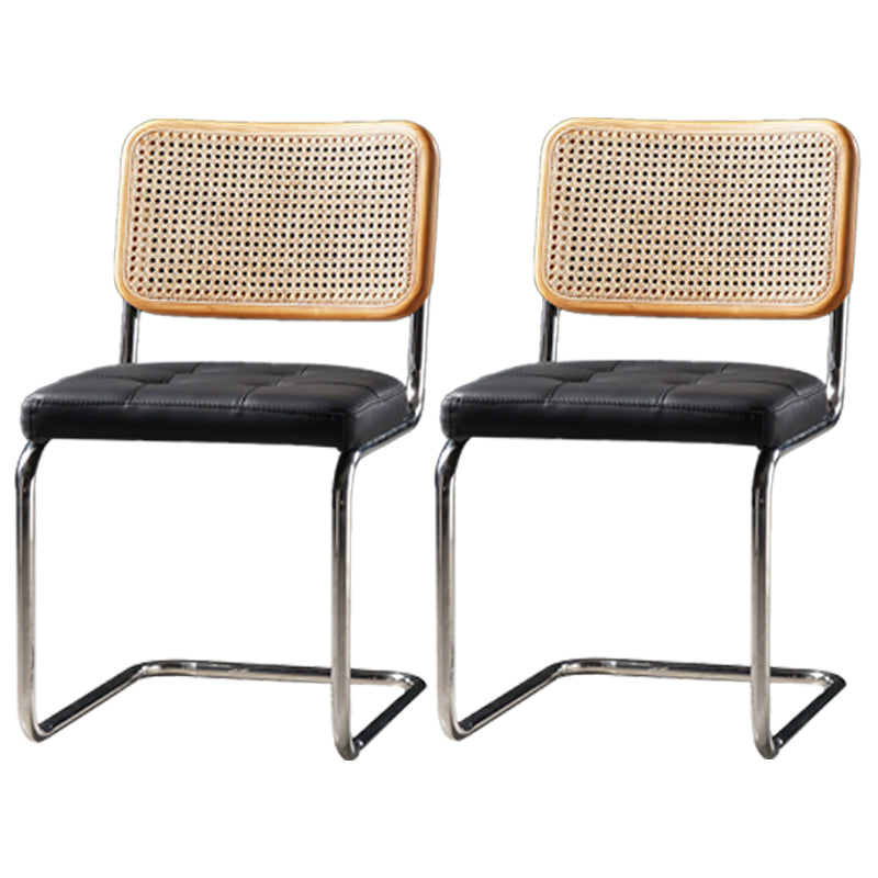 Industrial Style Open Back Dining Side Chair Metal Armless Dining Side Chairs for Home Light Brown 2 Piece Set Clearhalo ' kitchen&dining_furn' 'Dining Chairs' 'Dining Tables & Seating' 'dining_chair' 'furn' 'furn_dining_chair' 'Furniture' 'furniture_dining_chair' 'Kitchen & Dining Furniture' 'kitchen' 4140021