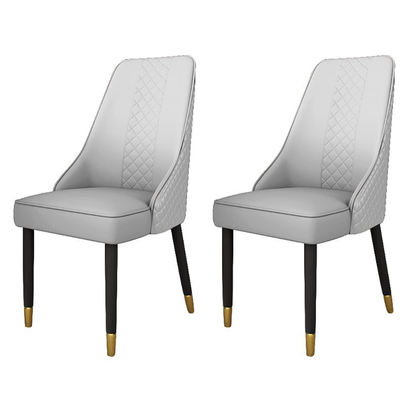 Solid Back Dining Arm Chairs Leather Upholstered Dining Armchairs (Set of 2) Off-White Clearhalo ' kitchen&dining_furn' 'Dining Chairs' 'Dining Tables & Seating' 'dining_chair' 'furn' 'furn_dining_chair' 'Furniture' 'furniture_dining_chair' 'Kitchen & Dining Furniture' 'kitchen' 4140024