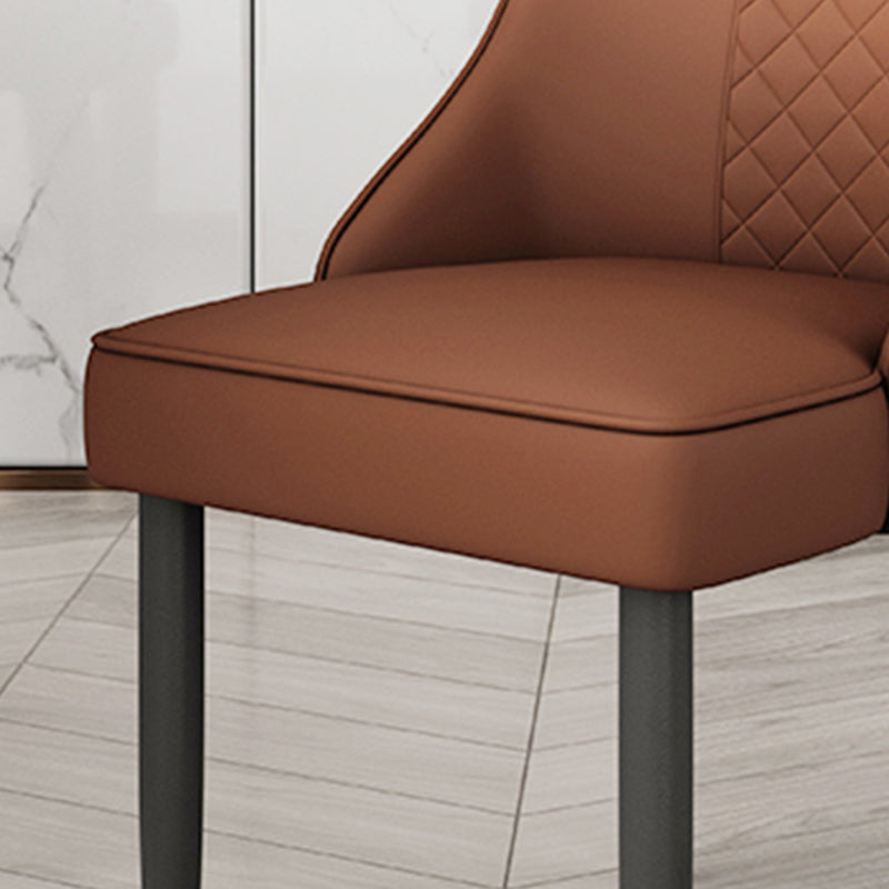 Solid Back Dining Arm Chairs Leather Upholstered Dining Armchairs (Set of 2) Clearhalo ' kitchen&dining_furn' 'Dining Chairs' 'Dining Tables & Seating' 'dining_chair' 'furn' 'furn_dining_chair' 'Furniture' 'furniture_dining_chair' 'Kitchen & Dining Furniture' 'kitchen' 4140032