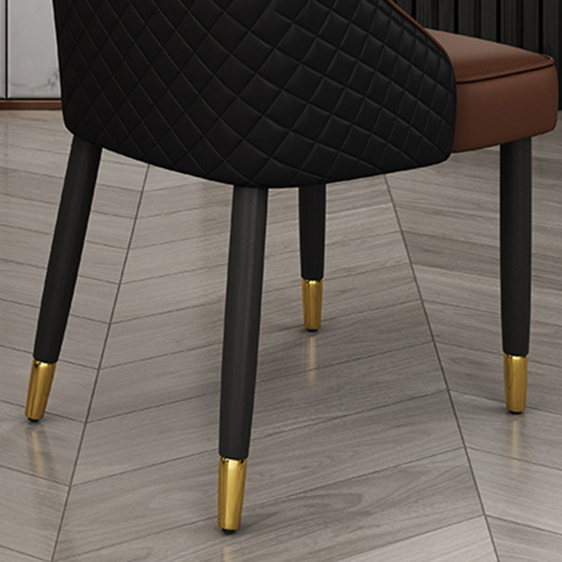 Solid Back Dining Arm Chairs Leather Upholstered Dining Armchairs (Set of 2) Clearhalo ' kitchen&dining_furn' 'Dining Chairs' 'Dining Tables & Seating' 'dining_chair' 'furn' 'furn_dining_chair' 'Furniture' 'furniture_dining_chair' 'Kitchen & Dining Furniture' 'kitchen' 4140035