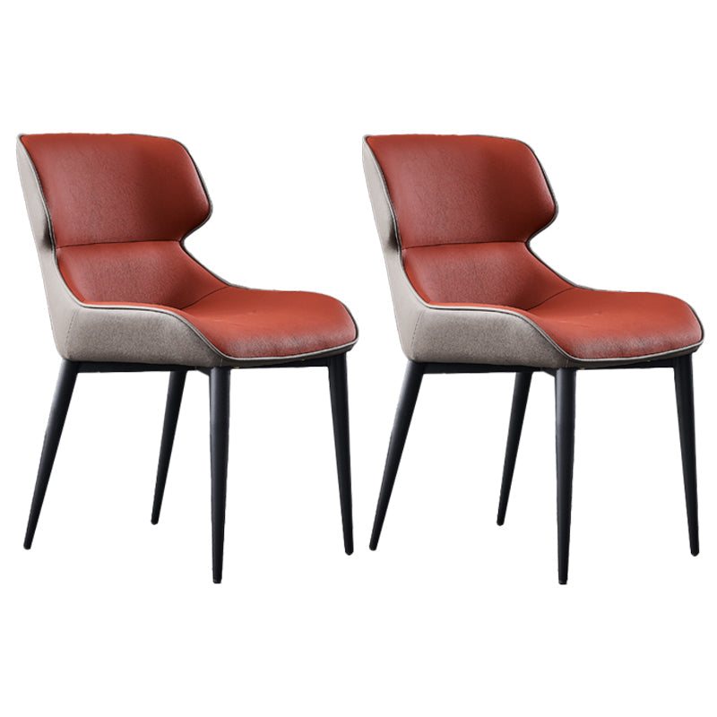 Industrial Metal Dining Room Chairs Wingback Parsons Chair for Home Use (Set of 2) Red Clearhalo ' kitchen&dining_furn' 'Dining Chairs' 'Dining Tables & Seating' 'dining_chair' 'furn' 'furn_dining_chair' 'Furniture' 'furniture_dining_chair' 'Kitchen & Dining Furniture' 'kitchen' 4140039