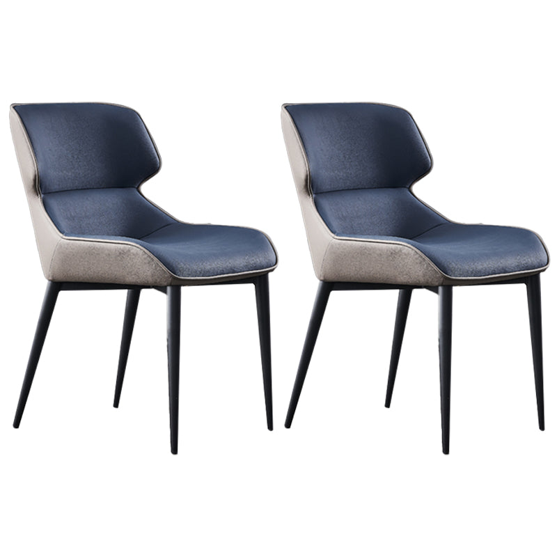 Industrial Metal Dining Room Chairs Wingback Parsons Chair for Home Use (Set of 2) Blue Clearhalo ' kitchen&dining_furn' 'Dining Chairs' 'Dining Tables & Seating' 'dining_chair' 'furn' 'furn_dining_chair' 'Furniture' 'furniture_dining_chair' 'Kitchen & Dining Furniture' 'kitchen' 4140041