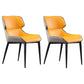 Industrial Metal Dining Room Chairs Wingback Parsons Chair for Home Use (Set of 2) Yellow Clearhalo ' kitchen&dining_furn' 'Dining Chairs' 'Dining Tables & Seating' 'dining_chair' 'furn' 'furn_dining_chair' 'Furniture' 'furniture_dining_chair' 'Kitchen & Dining Furniture' 'kitchen' 4140045
