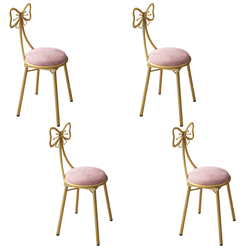 Scandinavian Style Open Back Dining Side Chair Upholstered Armless Dining Chairs Pink 4 Piece Set Clearhalo ' kitchen&dining_furn' 'Dining Chairs' 'Dining Tables & Seating' 'dining_chair' 'furn' 'furn_dining_chair' 'Furniture' 'furniture_dining_chair' 'Kitchen & Dining Furniture' 'kitchen' 4140055
