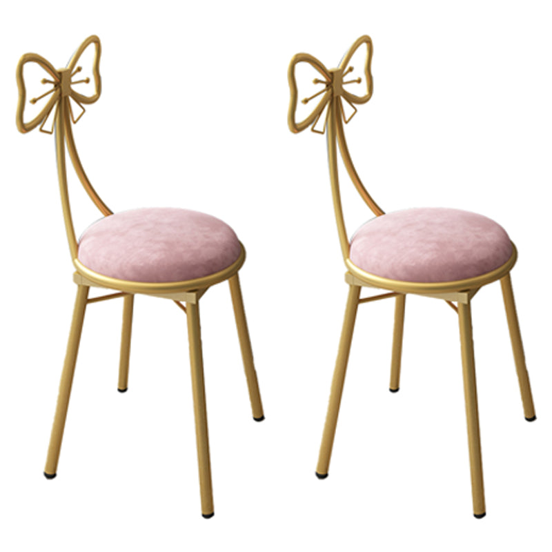 Scandinavian Style Open Back Dining Side Chair Upholstered Armless Dining Chairs Pink 2 Piece Set Clearhalo ' kitchen&dining_furn' 'Dining Chairs' 'Dining Tables & Seating' 'dining_chair' 'furn' 'furn_dining_chair' 'Furniture' 'furniture_dining_chair' 'Kitchen & Dining Furniture' 'kitchen' 4140058