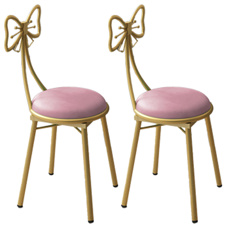 Scandinavian Style Open Back Dining Side Chair Upholstered Armless Dining Chairs Nude Pink 2 Piece Set Clearhalo ' kitchen&dining_furn' 'Dining Chairs' 'Dining Tables & Seating' 'dining_chair' 'furn' 'furn_dining_chair' 'Furniture' 'furniture_dining_chair' 'Kitchen & Dining Furniture' 'kitchen' 4140064