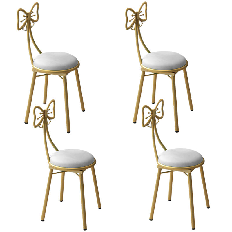 Scandinavian Style Open Back Dining Side Chair Upholstered Armless Dining Chairs Textured White 4 Piece Set Clearhalo ' kitchen&dining_furn' 'Dining Chairs' 'Dining Tables & Seating' 'dining_chair' 'furn' 'furn_dining_chair' 'Furniture' 'furniture_dining_chair' 'Kitchen & Dining Furniture' 'kitchen' 4140074