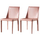 Contemporary Style Dining Chairs Armless Side Chairs with Metal Legs for Kitchen (Set of 2) Light Pink Clearhalo ' kitchen&dining_furn' 'Dining Chairs' 'Dining Tables & Seating' 'dining_chair' 'furn' 'furn_dining_chair' 'Furniture' 'furniture_dining_chair' 'Kitchen & Dining Furniture' 'kitchen' 4140095
