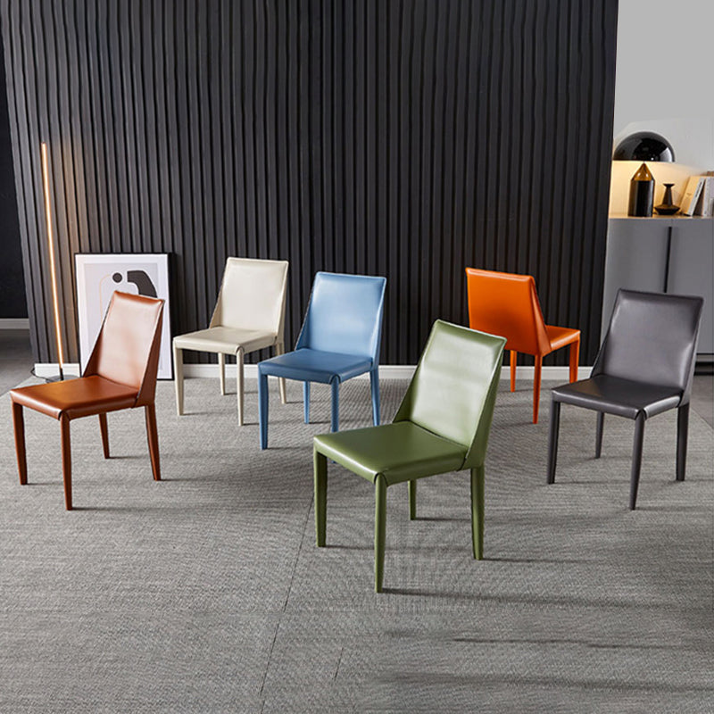 Contemporary Style Dining Chairs Armless Side Chairs with Metal Legs for Kitchen (Set of 2) Clearhalo ' kitchen&dining_furn' 'Dining Chairs' 'Dining Tables & Seating' 'dining_chair' 'furn' 'furn_dining_chair' 'Furniture' 'furniture_dining_chair' 'Kitchen & Dining Furniture' 'kitchen' 4140098