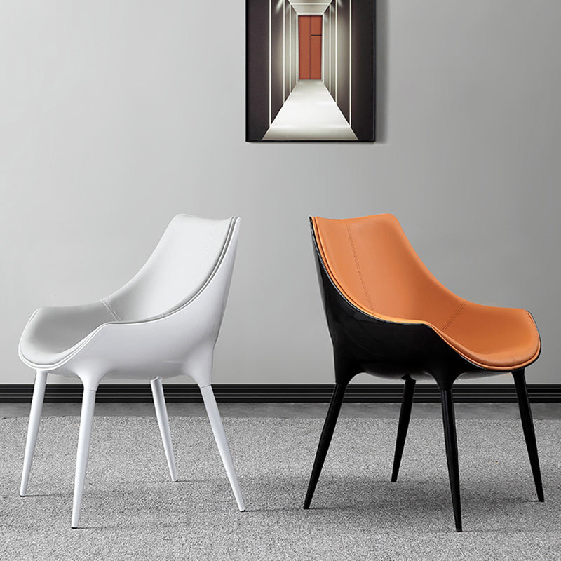 Contemporary Style Dining Chairs Arm Side Chairs with Metal Legs for Kitchen Clearhalo ' kitchen&dining_furn' 'Dining Chairs' 'Dining Tables & Seating' 'dining_chair' 'furn' 'furn_dining_chair' 'Furniture' 'furniture_dining_chair' 'Kitchen & Dining Furniture' 'kitchen' 4140104