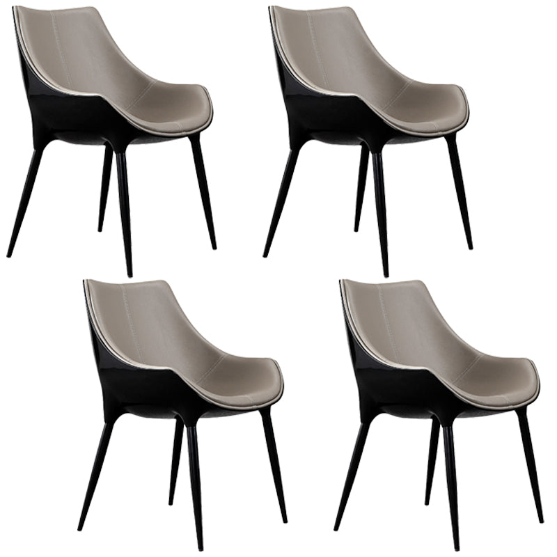 Contemporary Style Dining Chairs Arm Side Chairs with Metal Legs for Kitchen Grey 4 Piece Set Clearhalo ' kitchen&dining_furn' 'Dining Chairs' 'Dining Tables & Seating' 'dining_chair' 'furn' 'furn_dining_chair' 'Furniture' 'furniture_dining_chair' 'Kitchen & Dining Furniture' 'kitchen' 4140107