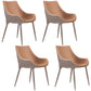 Contemporary Style Dining Chairs Arm Side Chairs with Metal Legs for Kitchen Brown 4 Piece Set Clearhalo ' kitchen&dining_furn' 'Dining Chairs' 'Dining Tables & Seating' 'dining_chair' 'furn' 'furn_dining_chair' 'Furniture' 'furniture_dining_chair' 'Kitchen & Dining Furniture' 'kitchen' 4140113