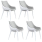 Contemporary Style Dining Chairs Arm Side Chairs with Metal Legs for Kitchen Light Gray 4 Piece Set Clearhalo ' kitchen&dining_furn' 'Dining Chairs' 'Dining Tables & Seating' 'dining_chair' 'furn' 'furn_dining_chair' 'Furniture' 'furniture_dining_chair' 'Kitchen & Dining Furniture' 'kitchen' 4140119