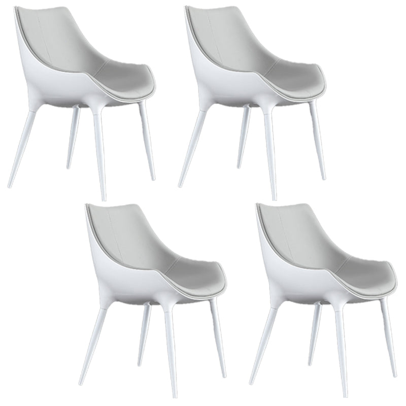 Contemporary Style Dining Chairs Arm Side Chairs with Metal Legs for Kitchen Light Gray 4 Piece Set Clearhalo ' kitchen&dining_furn' 'Dining Chairs' 'Dining Tables & Seating' 'dining_chair' 'furn' 'furn_dining_chair' 'Furniture' 'furniture_dining_chair' 'Kitchen & Dining Furniture' 'kitchen' 4140119