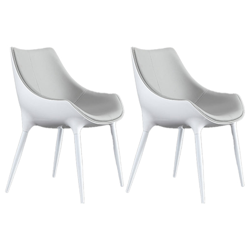 Contemporary Style Dining Chairs Arm Side Chairs with Metal Legs for Kitchen Light Gray 2 Piece Set Clearhalo ' kitchen&dining_furn' 'Dining Chairs' 'Dining Tables & Seating' 'dining_chair' 'furn' 'furn_dining_chair' 'Furniture' 'furniture_dining_chair' 'Kitchen & Dining Furniture' 'kitchen' 4140121