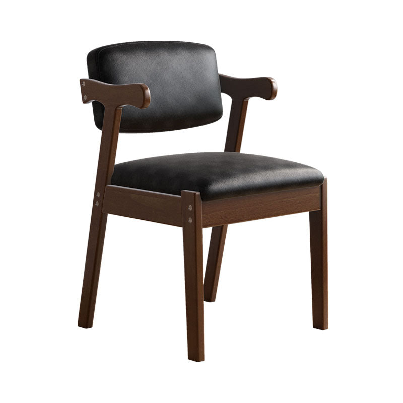 Contemporary Wood Dining Room Chair Open Back Single Dining Side Chair Brown-Black Clearhalo ' kitchen&dining_furn' 'Dining Chairs' 'Dining Tables & Seating' 'dining_chair' 'furn' 'furn_dining_chair' 'Furniture' 'furniture_dining_chair' 'Kitchen & Dining Furniture' 'kitchen' 4140124