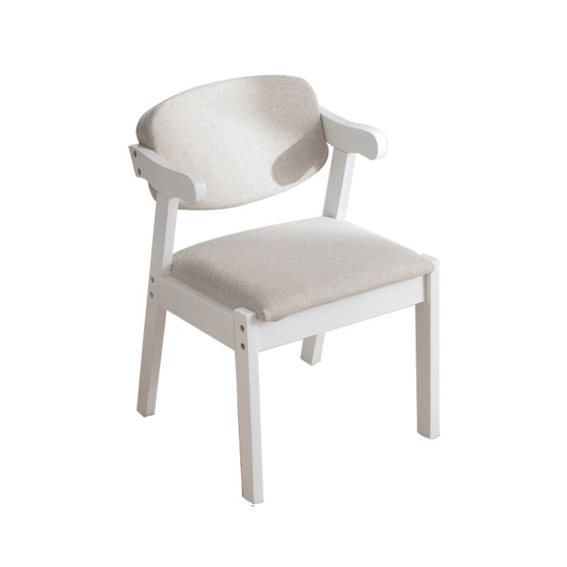 Contemporary Wood Dining Room Chair Open Back Single Dining Side Chair White Clearhalo ' kitchen&dining_furn' 'Dining Chairs' 'Dining Tables & Seating' 'dining_chair' 'furn' 'furn_dining_chair' 'Furniture' 'furniture_dining_chair' 'Kitchen & Dining Furniture' 'kitchen' 4140125