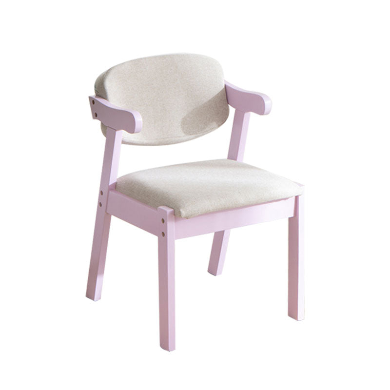 Contemporary Wood Dining Room Chair Open Back Single Dining Side Chair Pink Clearhalo ' kitchen&dining_furn' 'Dining Chairs' 'Dining Tables & Seating' 'dining_chair' 'furn' 'furn_dining_chair' 'Furniture' 'furniture_dining_chair' 'Kitchen & Dining Furniture' 'kitchen' 4140129