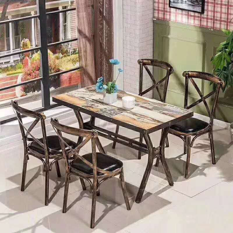 Industrial Style Metal Chairs Dining Room Kitchen Cross Back Side Chair Clearhalo ' kitchen&dining_furn' 'Dining Chairs' 'Dining Tables & Seating' 'dining_chair' 'furn' 'furn_dining_chair' 'Furniture' 'furniture_dining_chair' 'Kitchen & Dining Furniture' 'kitchen' 4140141